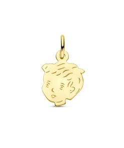 Marie Celeste hanger jongen 15 x 11 mm - Goud