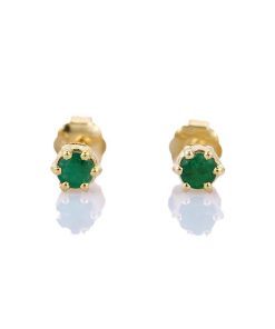 Oorknopjes Geboortesteen Mei Smaragd Goud | cadeau dames
