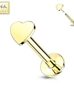 Piercing push in 14kt goud hartje - LMPiercings
