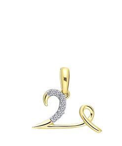 Lucardi Dames alfabet hanger met diamant (0,03ct) - Hanger - Cadeau voor vrouwen - 14 Karaat Goud - Geelgoud