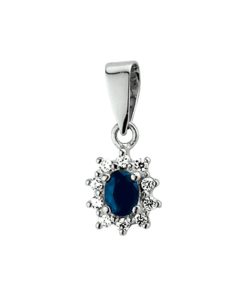 Hanger Saffier En Zirkonia Halo