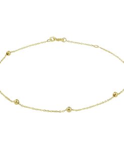 Marie Celeste enkelbandje bolletjes 1,0 mm 24 - 26 cm - 3 mm - Goud