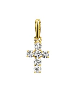 Marie Celeste hanger kruis zirkonia - Goud
