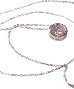 14 karaat wit gouden ketting met hanger cirkel