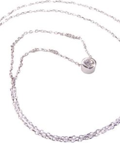 14 karaat wit gouden ketting solitaire