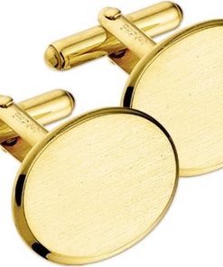 The Jewelry Collection For Men Manchetknopen Poli/mat Gediamanteerd - Goud