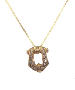 Hanger - geel goud 14 krt - hanger zonder collier - diamant 0.24 crt - 14 karaat - verlinden juwelier