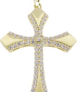Gouden kruis met zirkonia