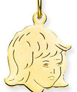 Glow kinderkopje Meisje - goud 14 kt - 15 x 15 mm