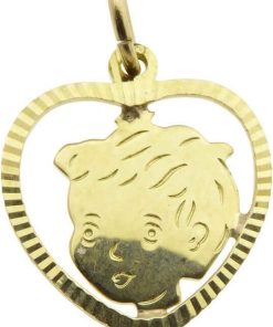 Gouden jongens hoofd hanger