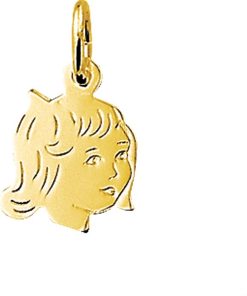 Hanger Meisje 15 X 11 Mm 14K Geelgoud