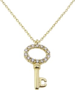 Christian | Gouden zirkonia sleutel hanger | Nu te koop bij 14Karaats.nl | 10001091-Pendants