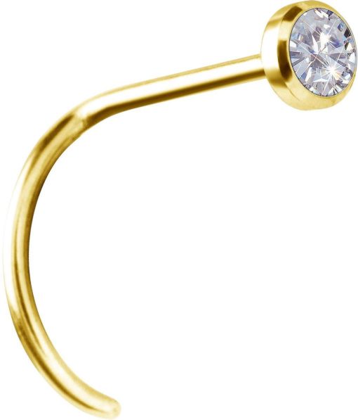 Piercings works | 18 Karaat Goud Nosestud - Swarovski Diamant | Nu te koop bij 14Karaats.nl | 10001087-Earrings/Body-piercing Jewellery