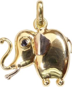 Christian | Geel gouden olifant hanger | Nu te koop bij 14Karaats.nl | 10001091-Pendants