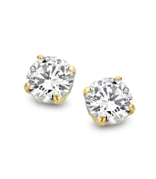Velini Jewels | Velini Jewels -GEA2203-Oobellen-9 karat goud-5MM Cubic Zirkonia | Nu te koop bij 14Karaats.nl | 10001087-Earrings/Body-piercing Jewellery