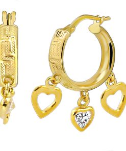 Zwartevalk | Juwelier Zwartevalk - 14 karaat gouden bedel oorbellen met zirkonia 12.055/15mm-- | Nu te koop bij 14Karaats.nl | 10001087-Earrings/Body-piercing Jewellery