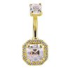 Piercings works | 18 Karaat Goud Navelpiercing - Imperial Cut Swarovski Zirconia | Nu te koop bij 14Karaats.nl | 10001087-Earrings/Body-piercing Jewellery