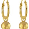 JYC | Joy|S - Zilveren bal bedel oorbellen - gold plated - bol bedel oorringen | Nu te koop bij 14Karaats.nl | 10001087-Earrings/Body-piercing Jewellery