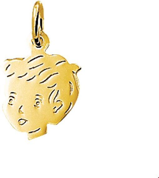 Its-Beautiful | Hanger Jongen 15 X 11 Mm 14K Geelgoud | Nu te koop bij 14Karaats.nl | 10001091-Pendants