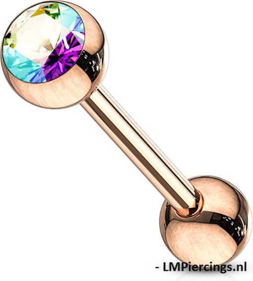 LMPiercings NL | Piercing rose gold plated multi kleur - LMPiercings | Nu te koop bij 14Karaats.nl | 10001087-Earrings/Body-piercing Jewellery