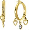 Juwelier Emo | Juwelier Emo - 14 Karaat Gouden Kinderoorbellen meisje met Hartbedels - 28 mm | Nu te koop bij 14Karaats.nl | 10001087-Earrings/Body-piercing Jewellery