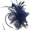 JGS | JGS Premium - Mesh hoofddeksel met bloemenhart haarstukje voor vrouwen en meisjes - Marineblauw - Trendy accessoire - Zomerse hoed met mesh detail | Nu te koop bij 14Karaats.nl | 10001093-Tiaras