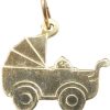 Christian | Gouden babywagen hanger | Nu te koop bij 14Karaats.nl | 10001091-Pendants