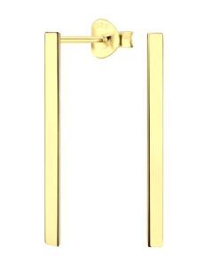 JYC | Joy|S - Zilveren Bar oorbellen - staaf - 2 x 25 mm - gold plated | Nu te koop bij 14Karaats.nl | 10001087-Earrings/Body-piercing Jewellery