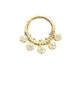 Piercings works | Betoverende Oorpiercing van 18 Karaats Goud met Zirkonia Stenen | Nu te koop bij 14Karaats.nl | 10001087-Earrings/Body-piercing Jewellery