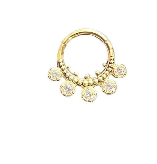 Piercings works | Betoverende Oorpiercing van 18 Karaats Goud met Zirkonia Stenen | Nu te koop bij 14Karaats.nl | 10001087-Earrings/Body-piercing Jewellery