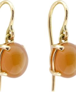 Christian | Oorhanger met ovalen maansteen | Nu te koop bij 14Karaats.nl | 10001087-Earrings/Body-piercing Jewellery