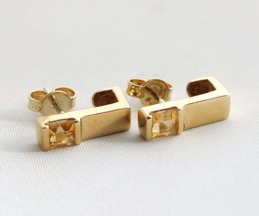Christian | Geel gouden oorbellen met citrien | Nu te koop bij 14Karaats.nl | 10001087-Earrings/Body-piercing Jewellery