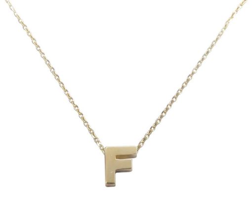 Christian | Gouden ketting met F hanger | Nu te koop bij 14Karaats.nl | 10001091-Pendants
