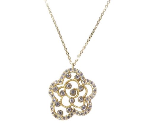 Christian | Gouden zirkonia roos hanger | Nu te koop bij 14Karaats.nl | 10001091-Pendants