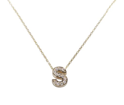 Christian | Gouden ketting met S zirkonia hanger | Nu te koop bij 14Karaats.nl | 10001091-Pendants