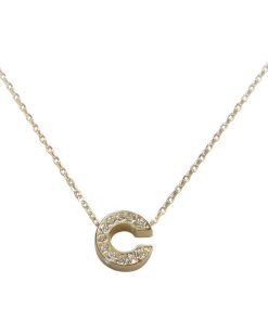 Christian | Gouden ketting met C zirkonia hanger | Nu te koop bij 14Karaats.nl | 10001091-Pendants