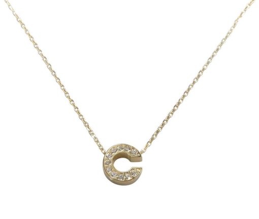 Christian | Gouden ketting met C zirkonia hanger | Nu te koop bij 14Karaats.nl | 10001091-Pendants