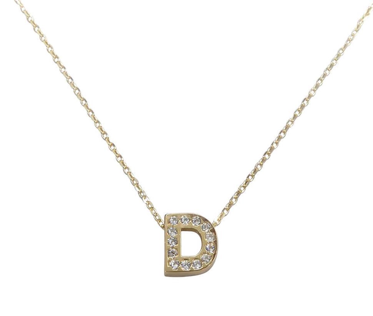 Christian | Gouden ketting met D zirkonia hanger | Koop bij 14Karaats.nl Christian | Gouden ketting met D zirkonia hanger | Nu te koop bij 14Karaats.nl | 10001091-Pendants