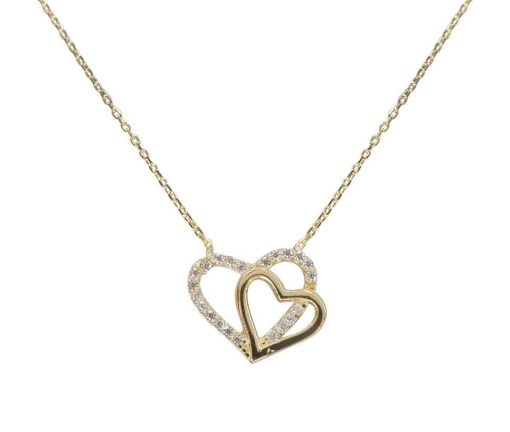 Christian | Gouden dubbele harten hangers | Nu te koop bij 14Karaats.nl | 10001091-Pendants