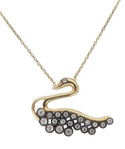Christian | Gouden zirkonia zwaan hanger | Nu te koop bij 14Karaats.nl | 10001091-Pendants