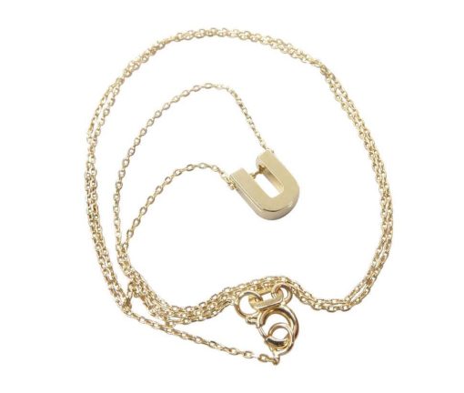 Christian | Gouden ketting met U hanger | Nu te koop bij 14Karaats.nl | 10001091-Pendants