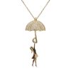 Christian | Gouden meisje met zirkonia paraplu hanger | Nu te koop bij 14Karaats.nl | 10001091-Pendants