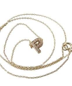 Christian | Gouden ketting met P zirkonia hanger | Nu te koop bij 14Karaats.nl | 10001091-Pendants