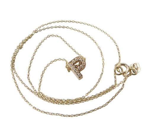 Christian | Gouden ketting met P zirkonia hanger | Nu te koop bij 14Karaats.nl | 10001091-Pendants