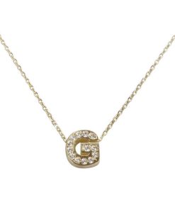 Christian | Gouden ketting met G zirkonia hanger | Nu te koop bij 14Karaats.nl | 10001091-Pendants