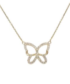 Christian | Gouden zirkonia vlinder hanger | Nu te koop bij 14Karaats.nl | 10001091-Pendants