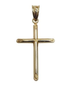 Christian | Geel gouden holle kruis | Nu te koop bij 14Karaats.nl | 10001091-Pendants