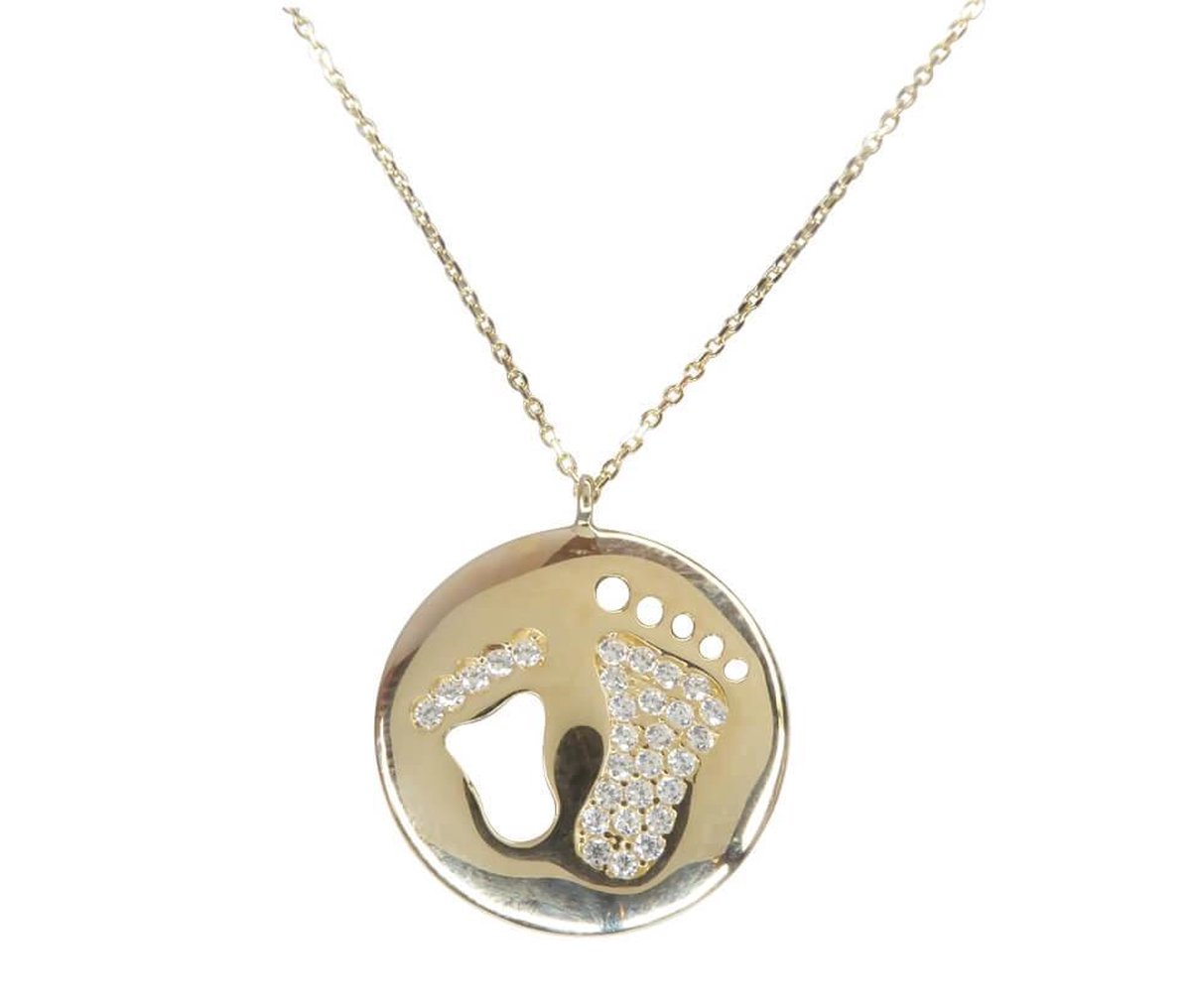 Christian | Gouden zirkonia baby hanger | Koop bij 14Karaats.nl Christian | Gouden zirkonia baby hanger | Nu te koop bij 14Karaats.nl | 10001091-Pendants