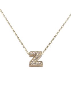 Christian | Gouden ketting met Z zirkonia hanger | Nu te koop bij 14Karaats.nl | 10001091-Pendants