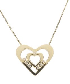 Christian | Gouden zirkonia dubbele harten hanger | Nu te koop bij 14Karaats.nl | 10001091-Pendants